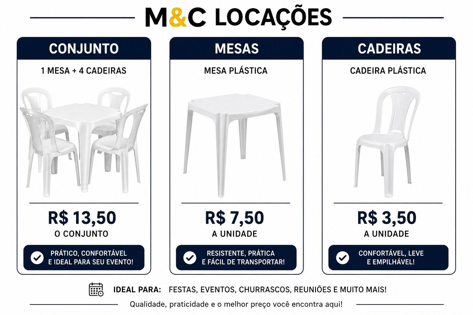 Conjuntos ( 1 mesas e 4 cadeiras)